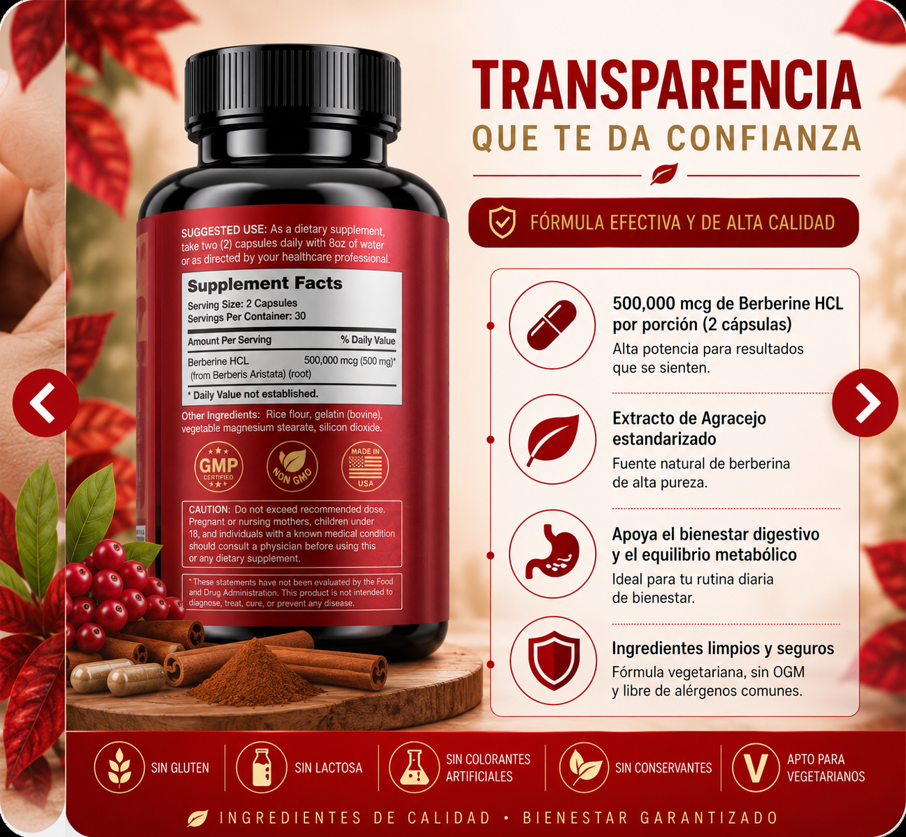 Premium Berberine™ | Control avanzado de glucosa e insulina