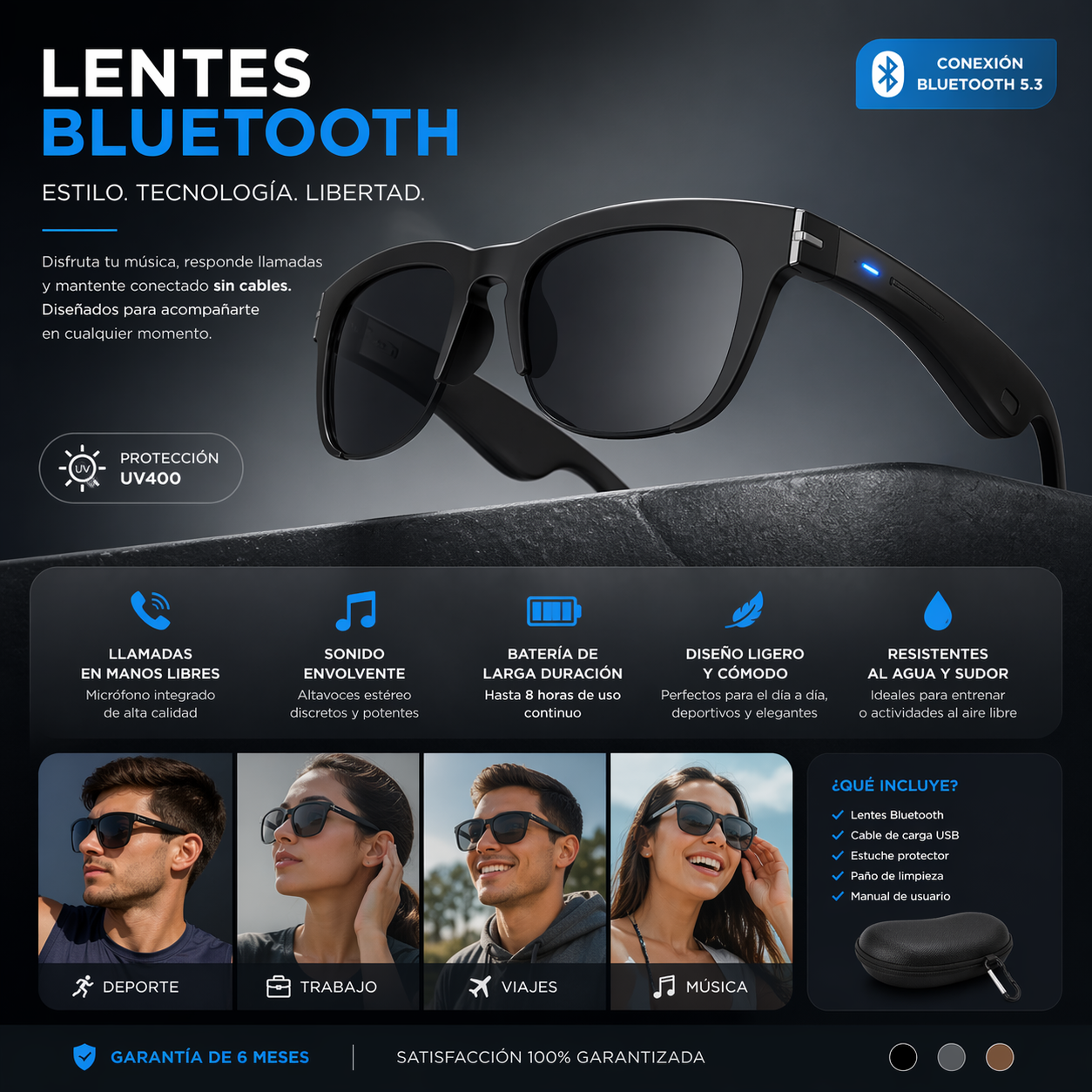 Lentes Blueetoth | Manos Libres (LOS MAS LLEVADOS 🔥)