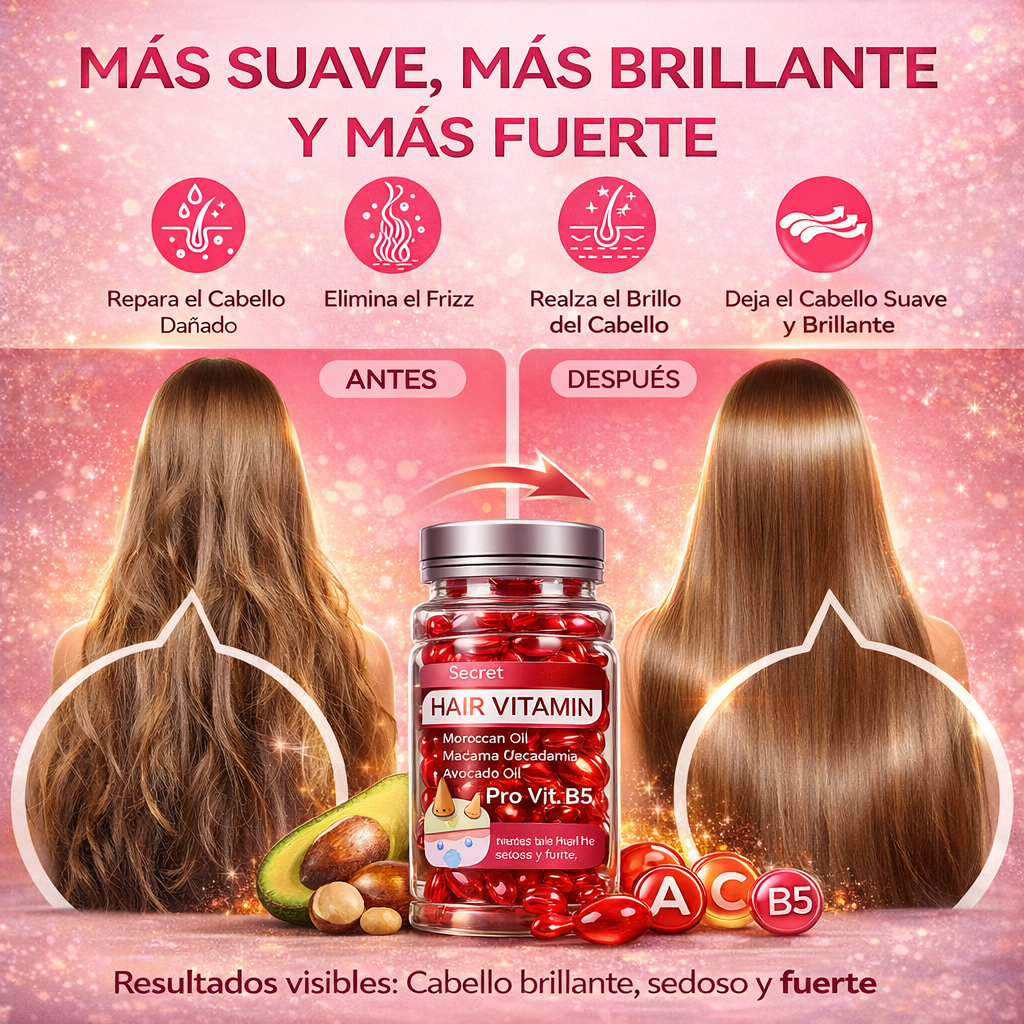 Hair Vitamin™ | 30 Cápsulas + 10 de Regalo | Para Hombre y Mujer