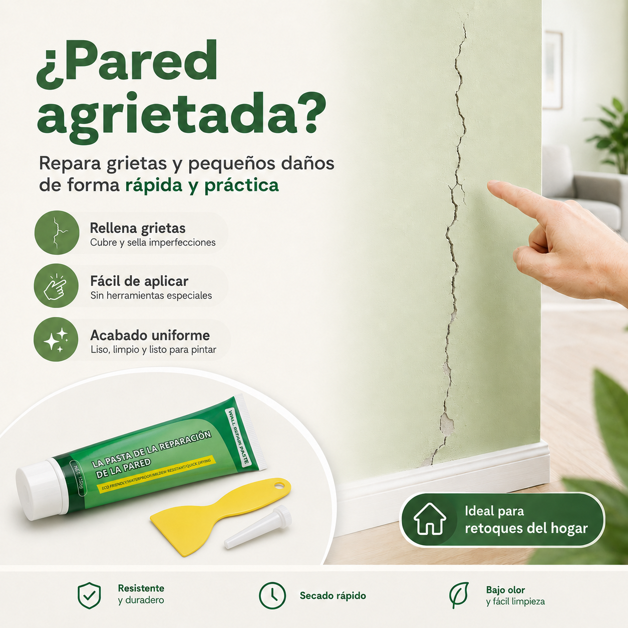WallFix™ | Pasta repara paredes | Repara Grietas al Instante