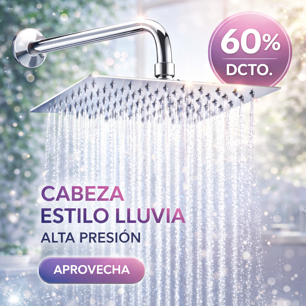 Regadera Cuadrada Lluvia 💧