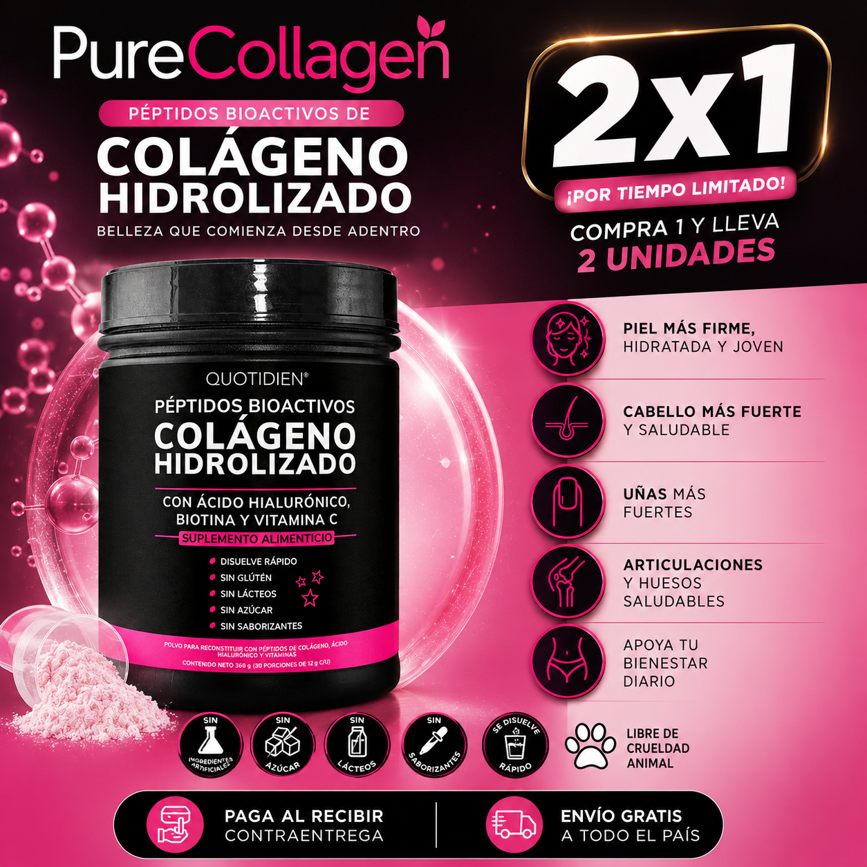 2x1 Spl Colageno | Mejora apariencia de la piel, cabello y mas