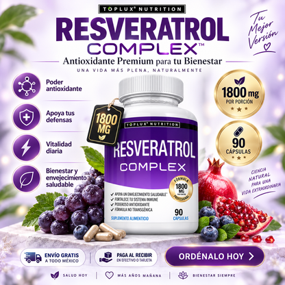 Resveratrol Complex™ – Antioxidante Premium para Energía, Juventud y Bienestar