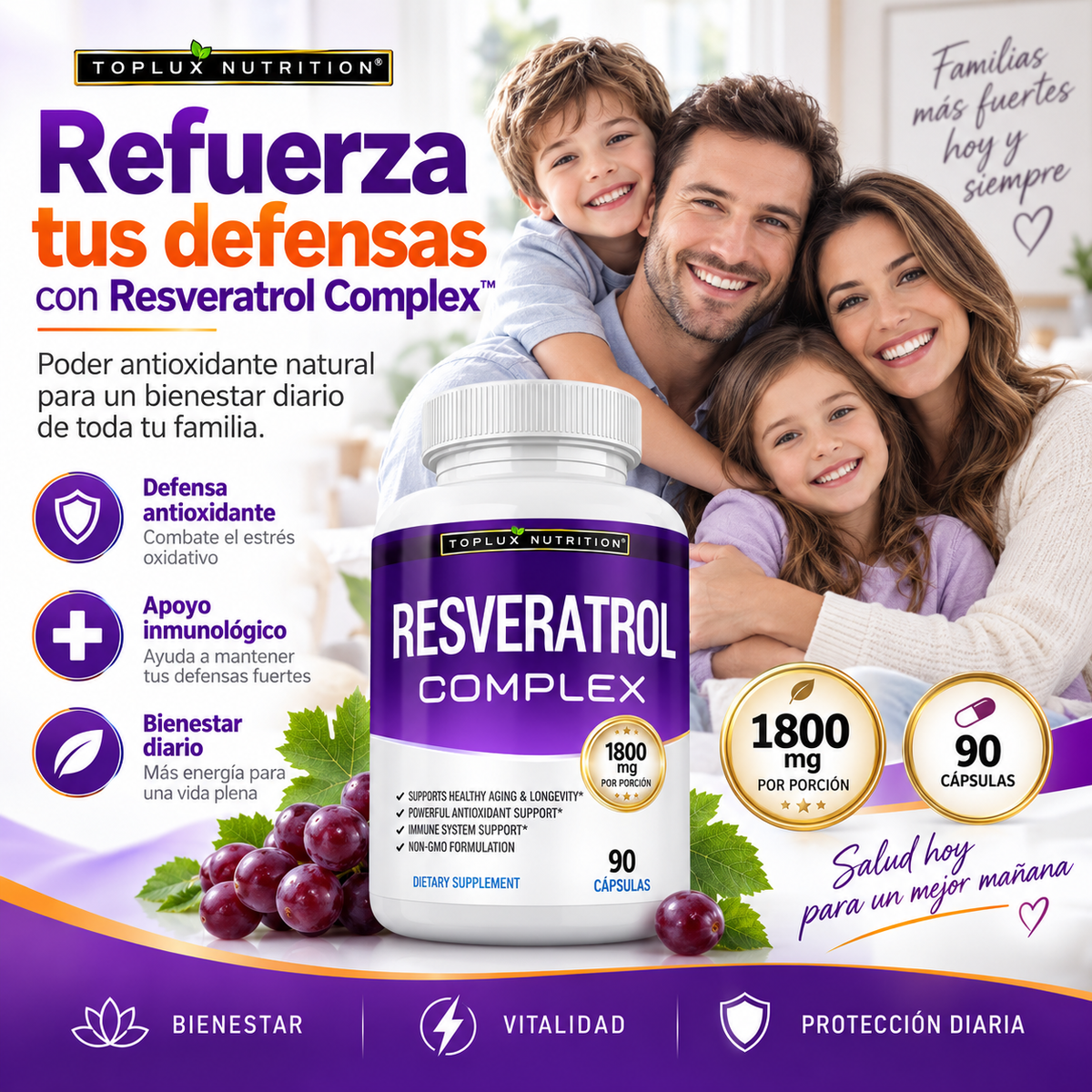 Resveratrol Complex™ – Antioxidante Premium para Energía, Juventud y Bienestar