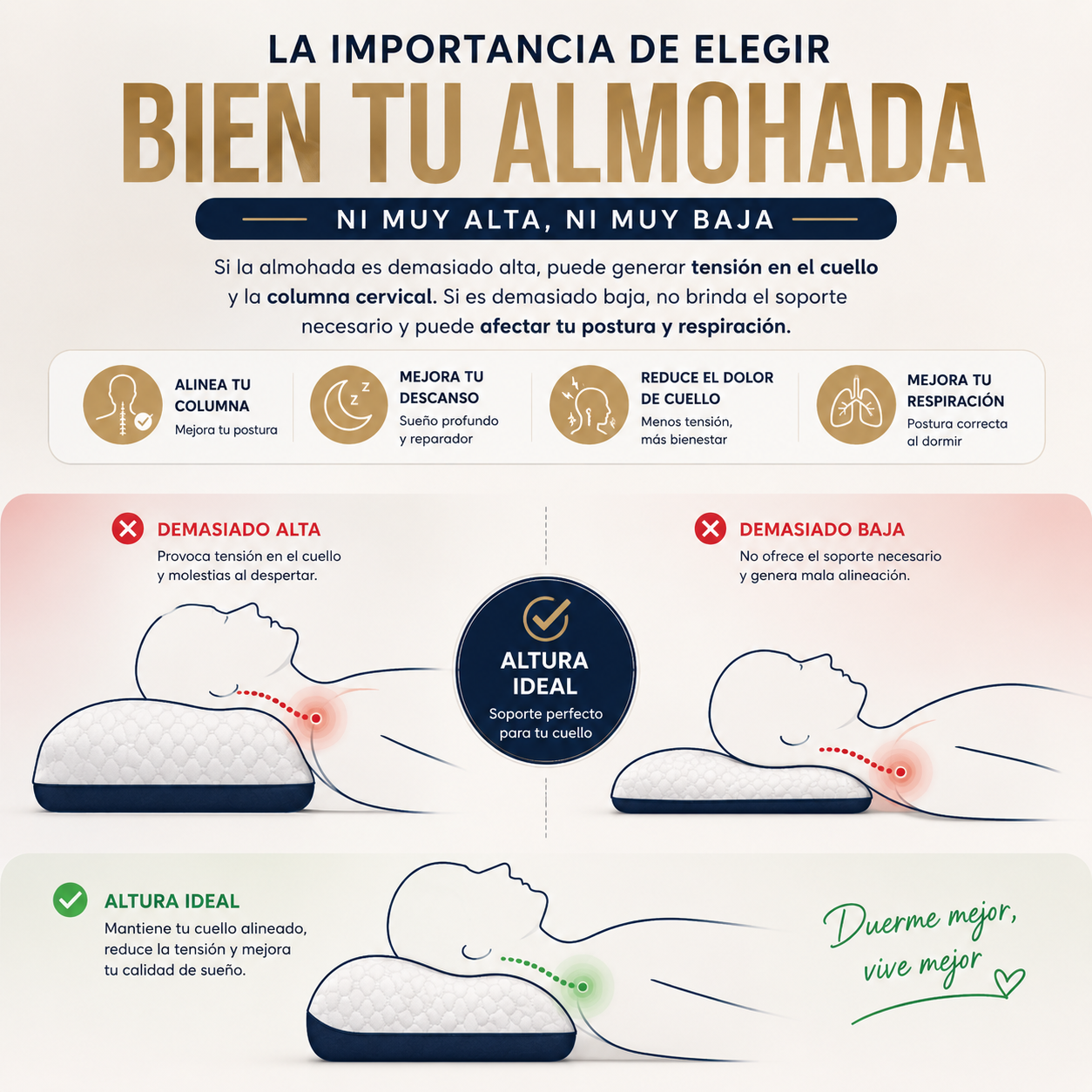 Almohada Ortopédica Cervical Para El Dolor De Cuello