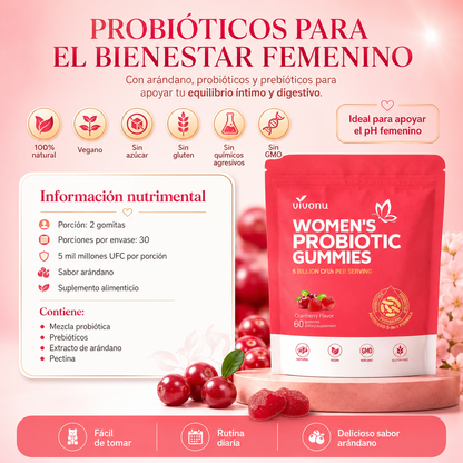 Probioticos Mujer | Suplemento en gomitas | Apoya el equilibrio íntimo
