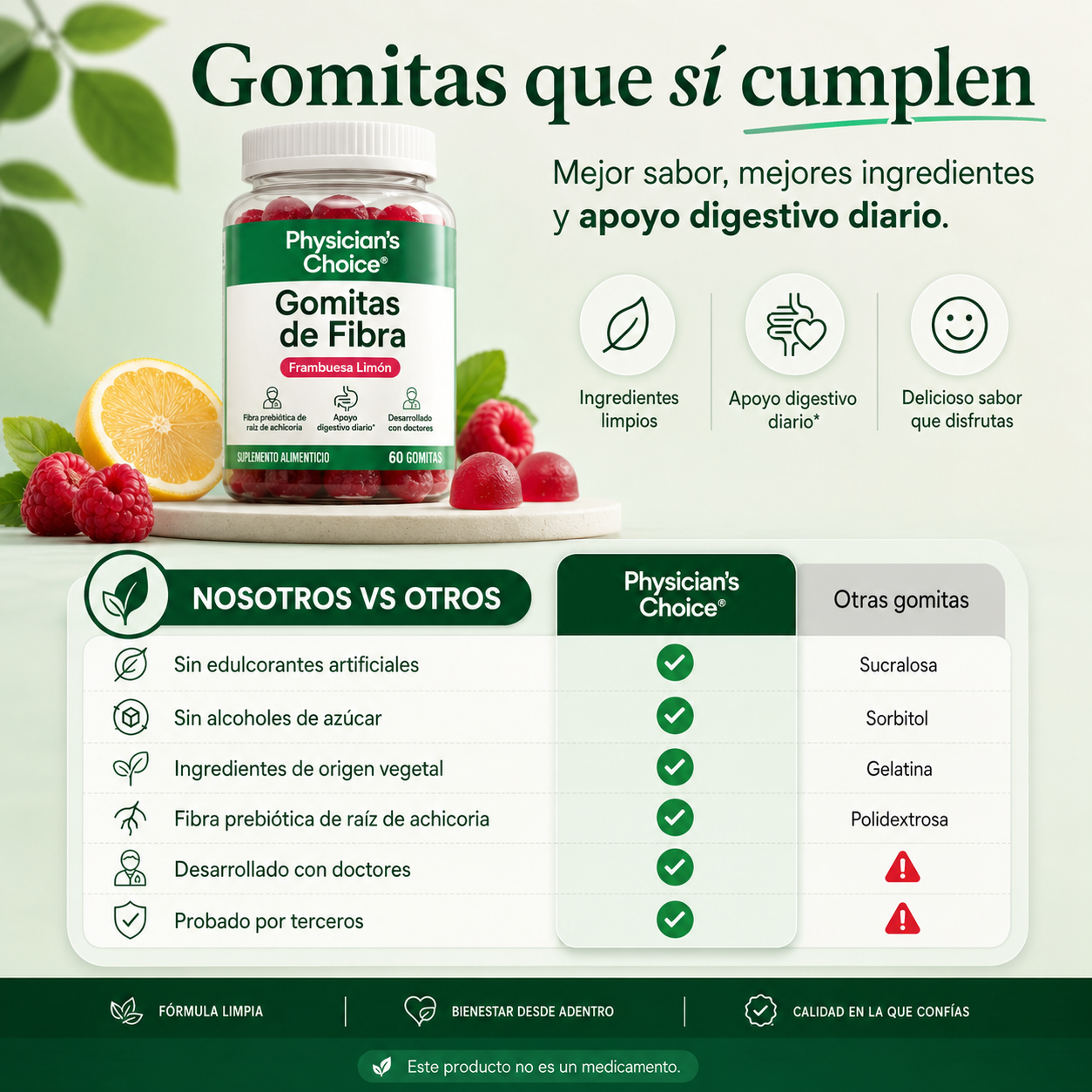 Physicians Choice | Fibra en gomas | Bienestar intestinal