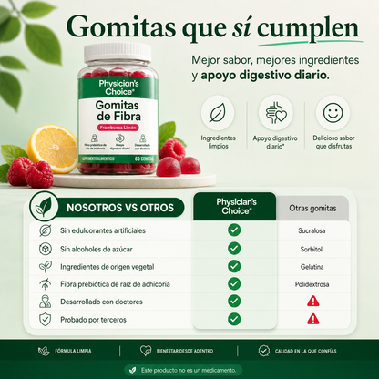 Physicians Choice | Fibra en gomas | Bienestar intestinal