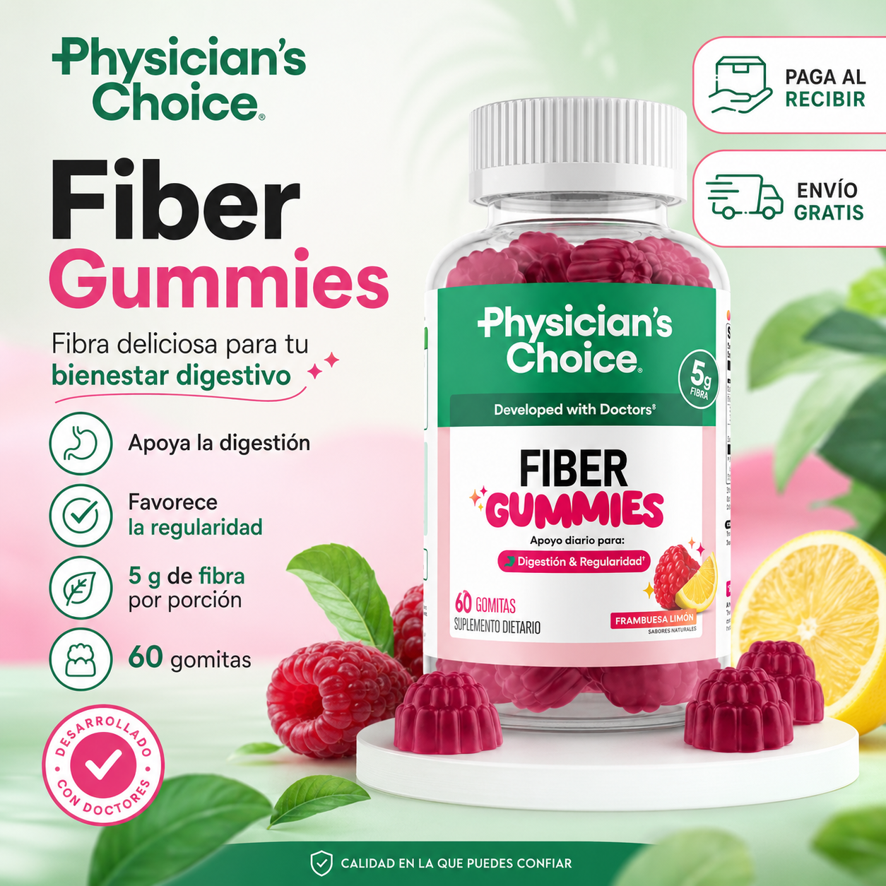 Physicians Choice | Fibra en gomas | Bienestar intestinal