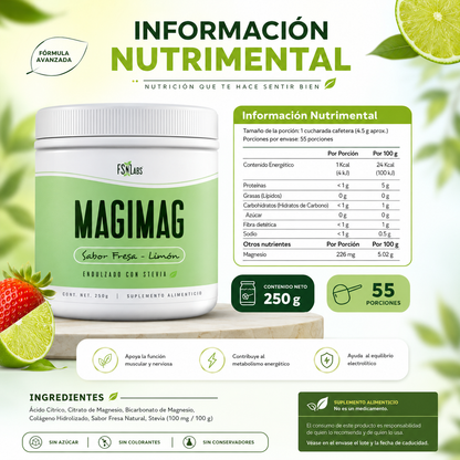 Magimag | Suplemento Citrato De Magnesio | Apoya la relajación muscular.