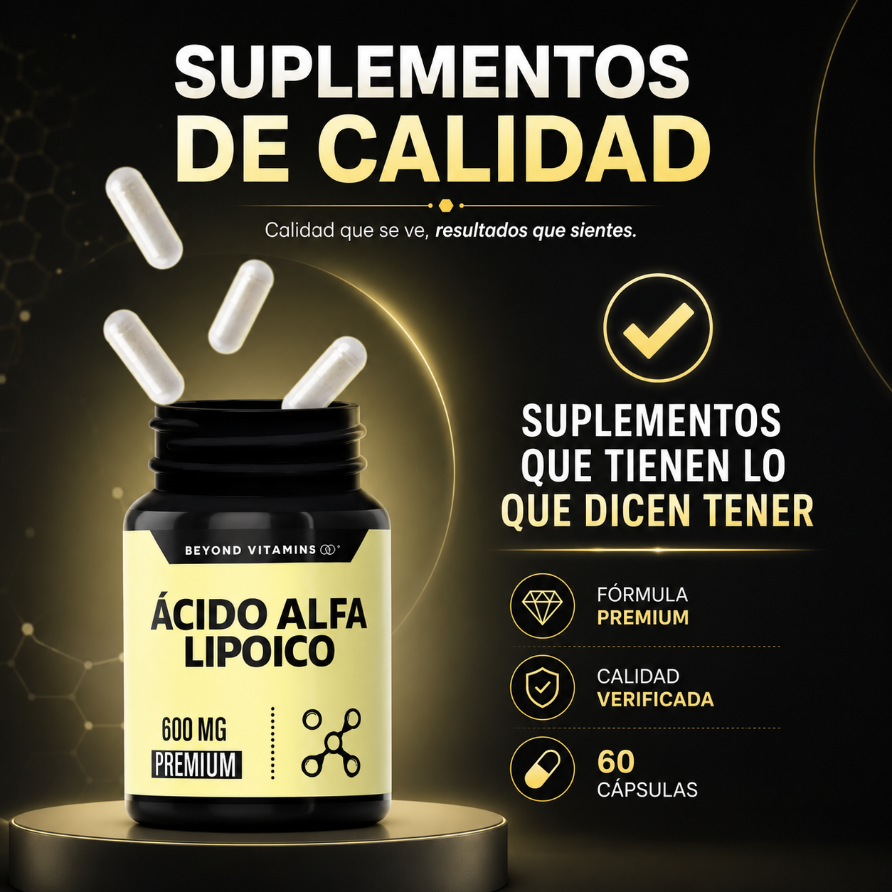 LipoAlpha™ | Spl Acido Alfa Lipoico | Apoya la glucosa saludable.