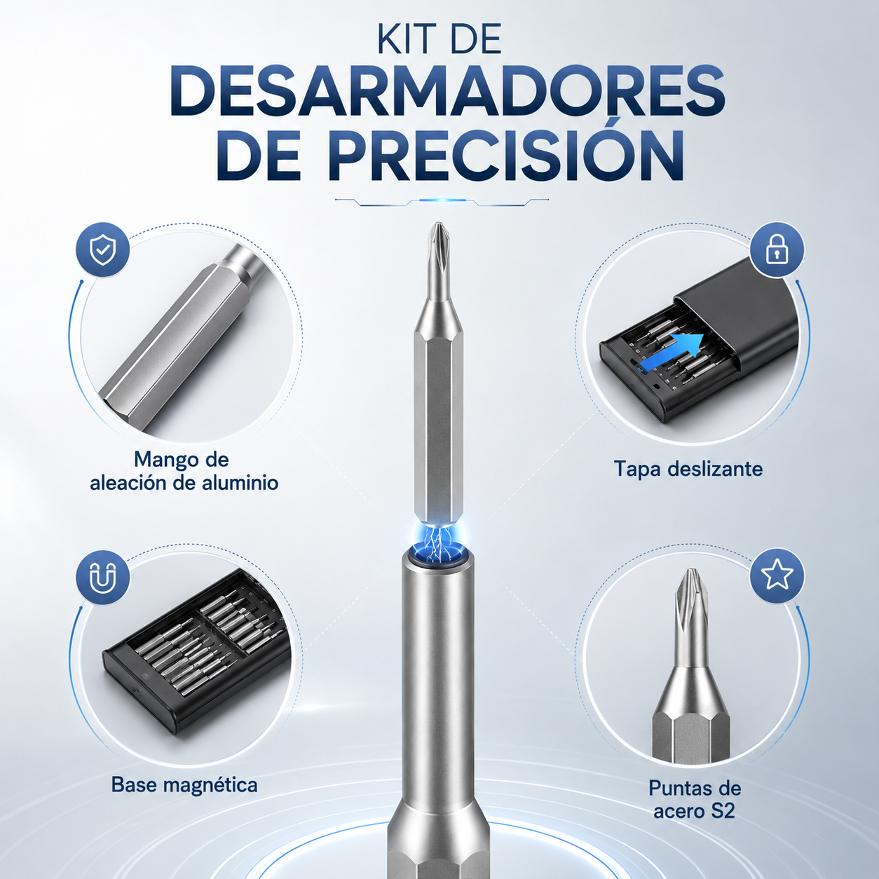 TechFix™ | Kit Profesional de Desarmadores de Precisión para Celular y PC.