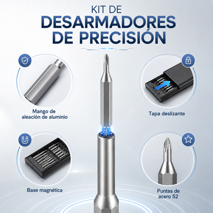 TechFix™ | Kit Profesional de Desarmadores de Precisión para Celular y PC.