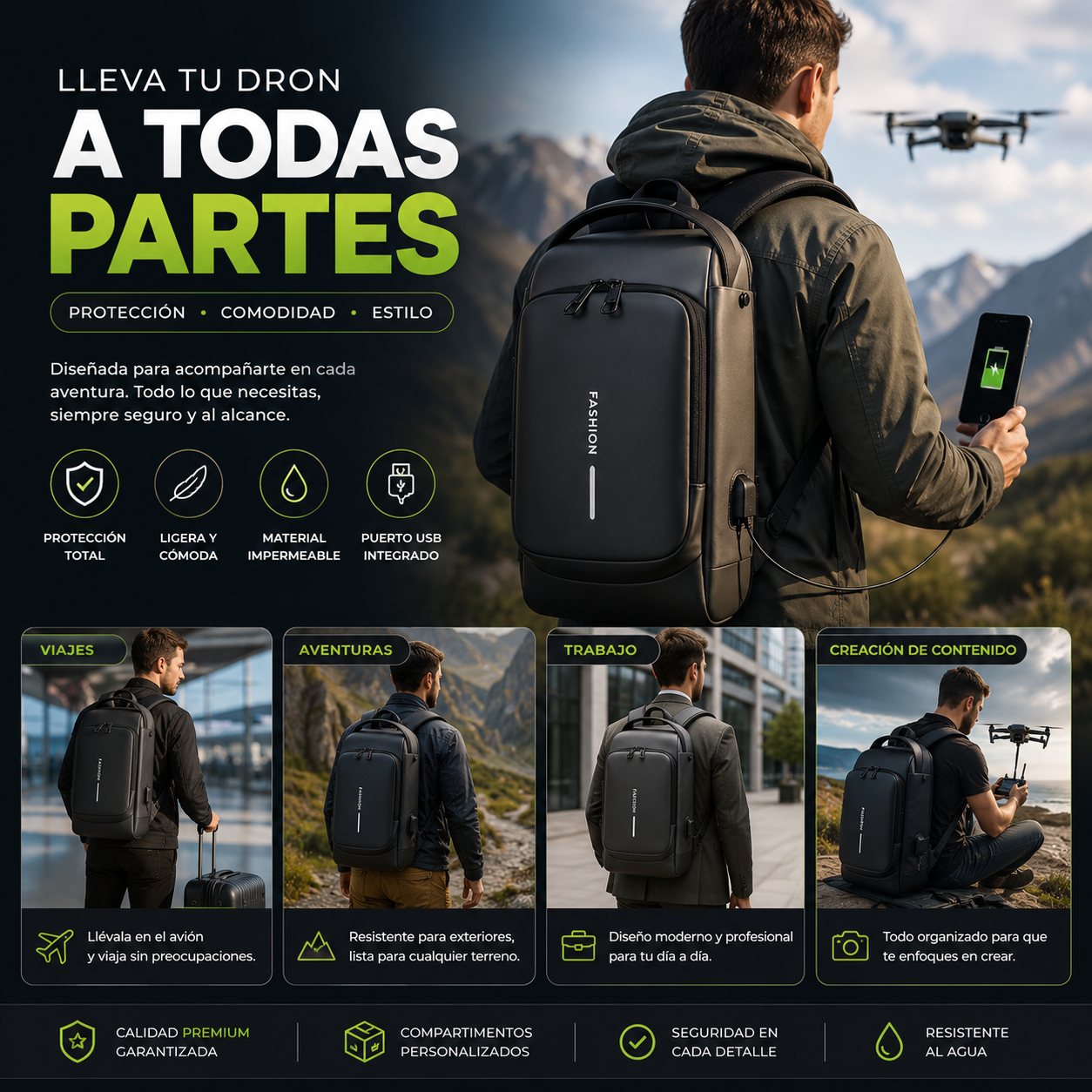 DroneVault™ | Mochila Protectora Antigolpes (LOS MAS LLEVADOS🔥)