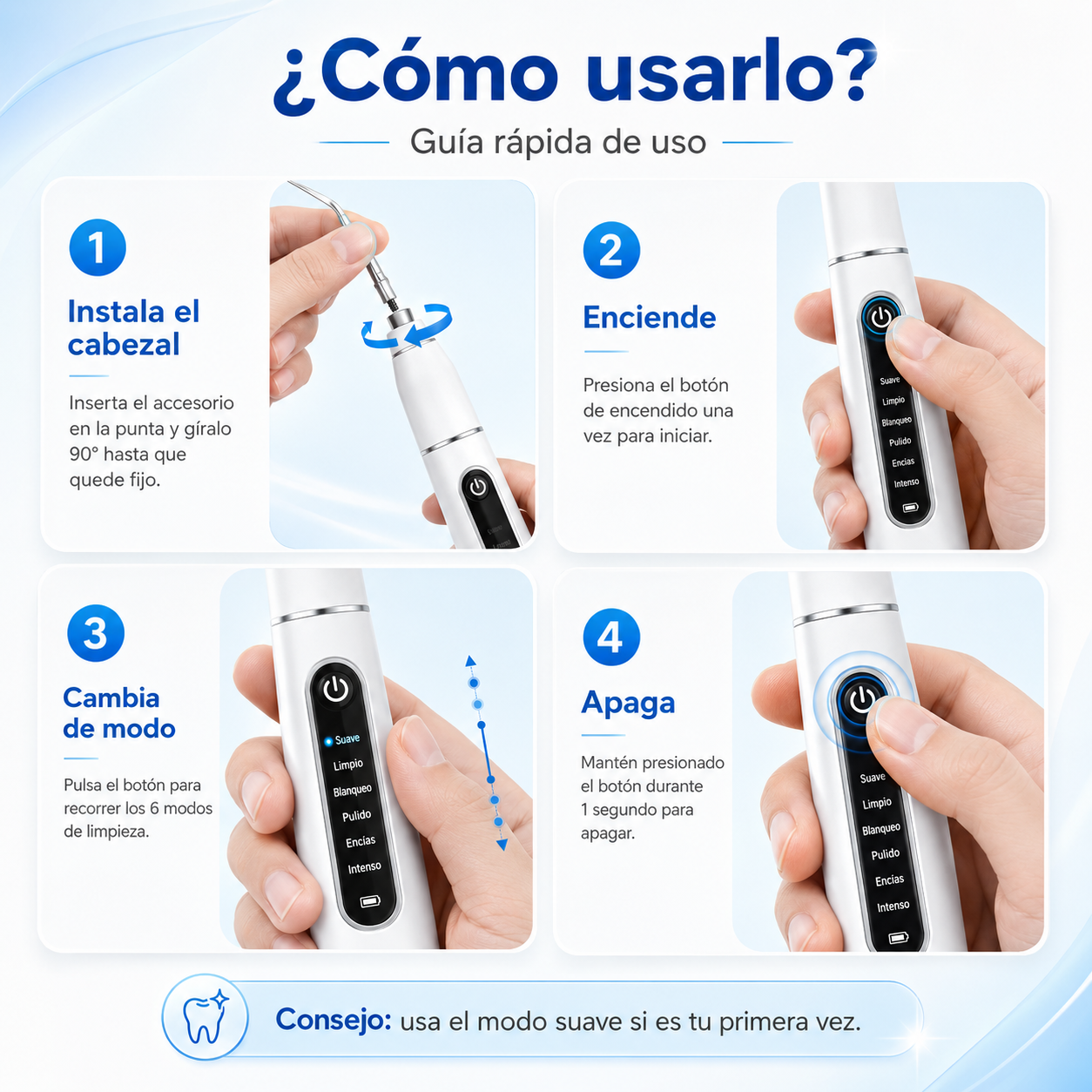DentaClean™ | Limpiador de Sarro, Placa y Manchas Dentales 3 en 1