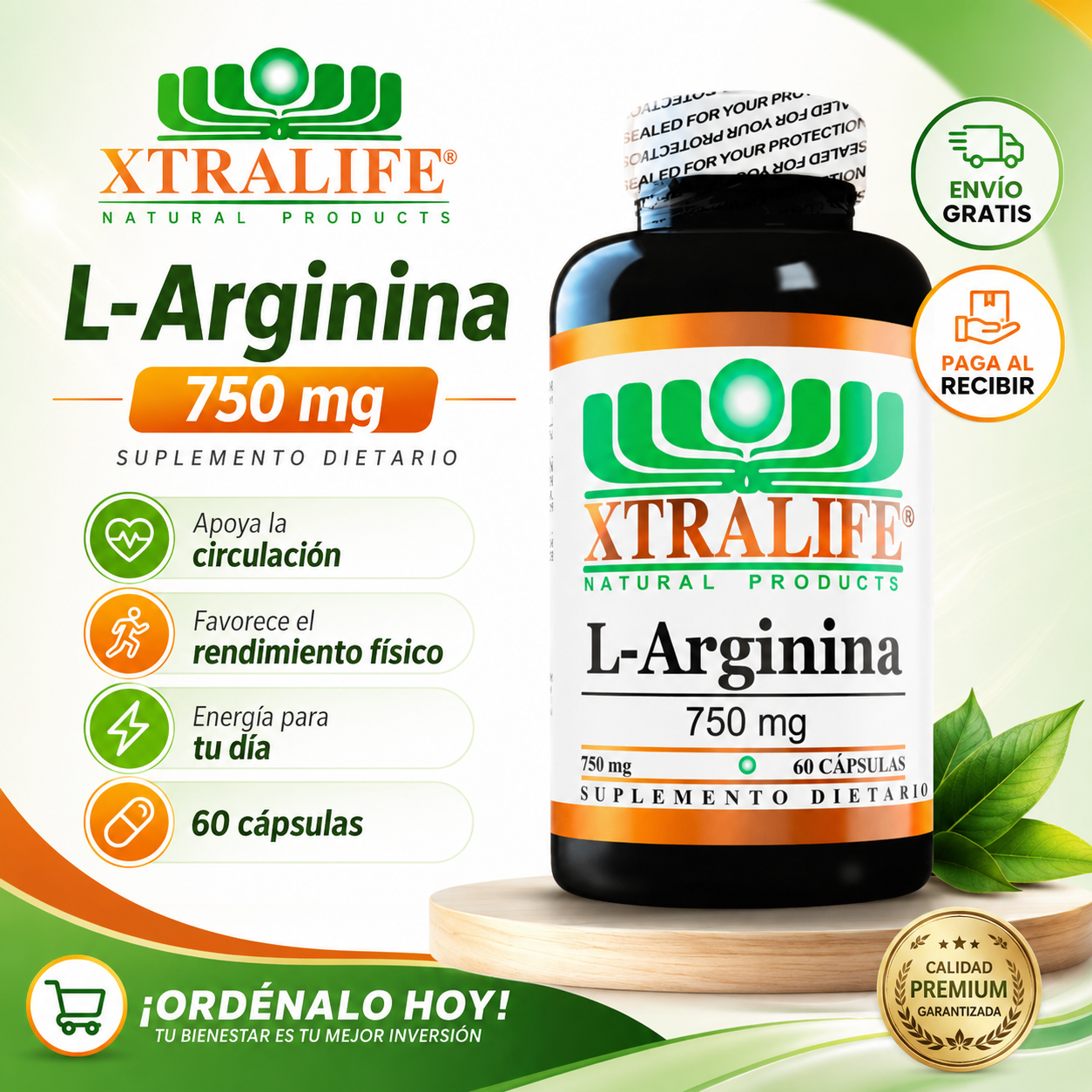 Suplemento Xtralife Larginina | Más energía y rendimiento