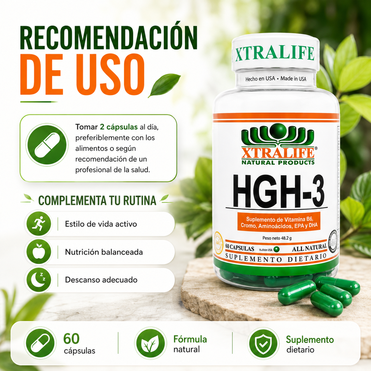 Suplemento Xtralife Hgh3 | Apoya el crecimiento y desarrollo