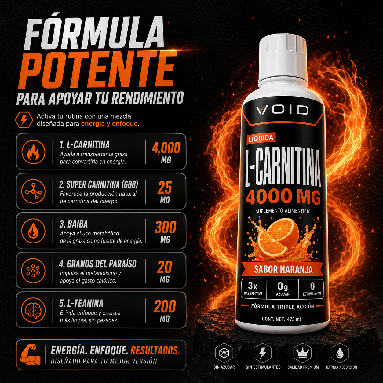 Void | Suplemento Carnitina Liquida 3000