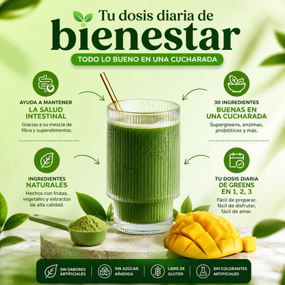 Bloom Mango 225 g | Mezcla de Supergreens para tu Rutina Diaria