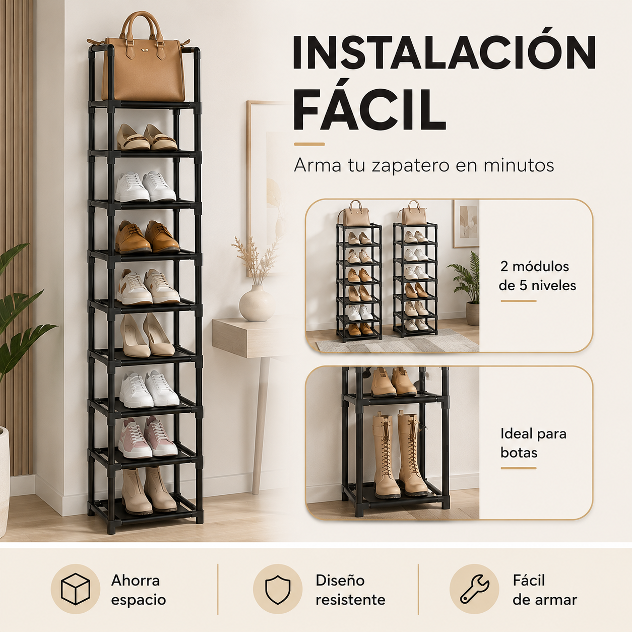 ShoeTower™ | Zapatera Vertical 7 Niveles | Organiza Más en Menos Espacio
