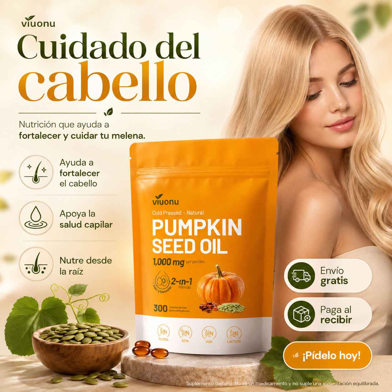 Vivonu™ | Semillas de Calabaza | Bienestar Masculino y Urinario