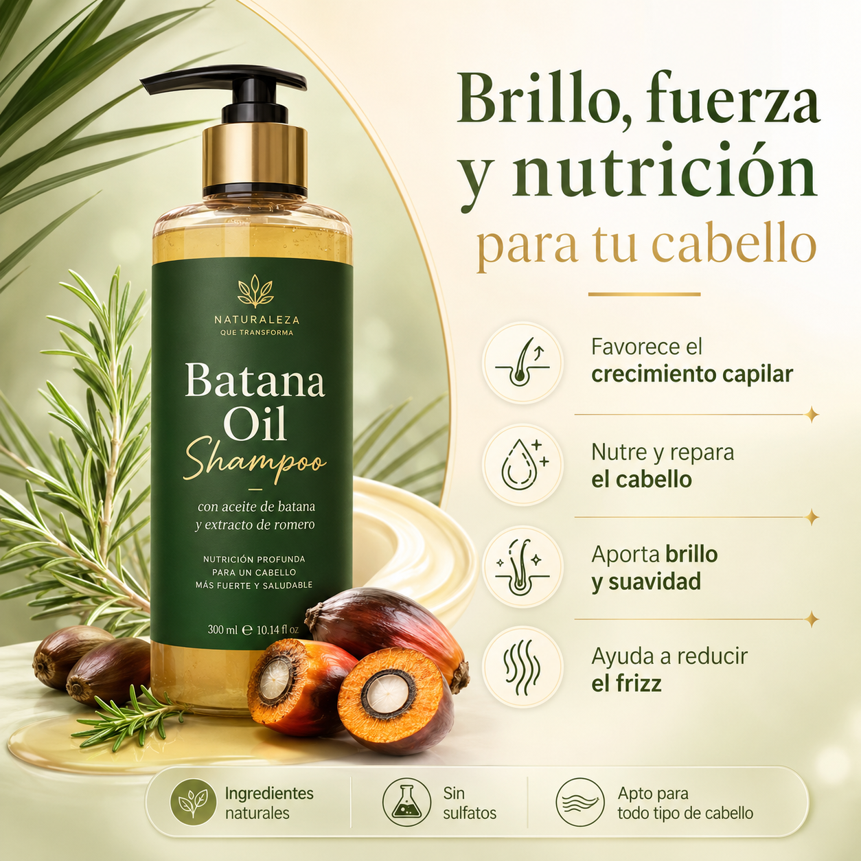 Batana Oil | Shampoo | Cabello Más Fuerte y Brillante