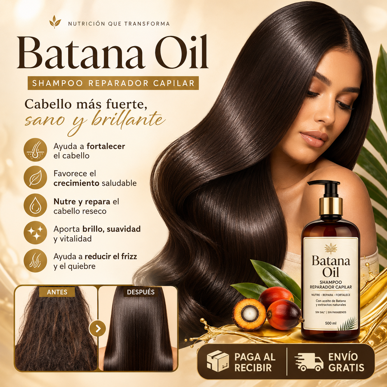 Batana Oil | Shampoo | Cabello Más Fuerte y Brillante