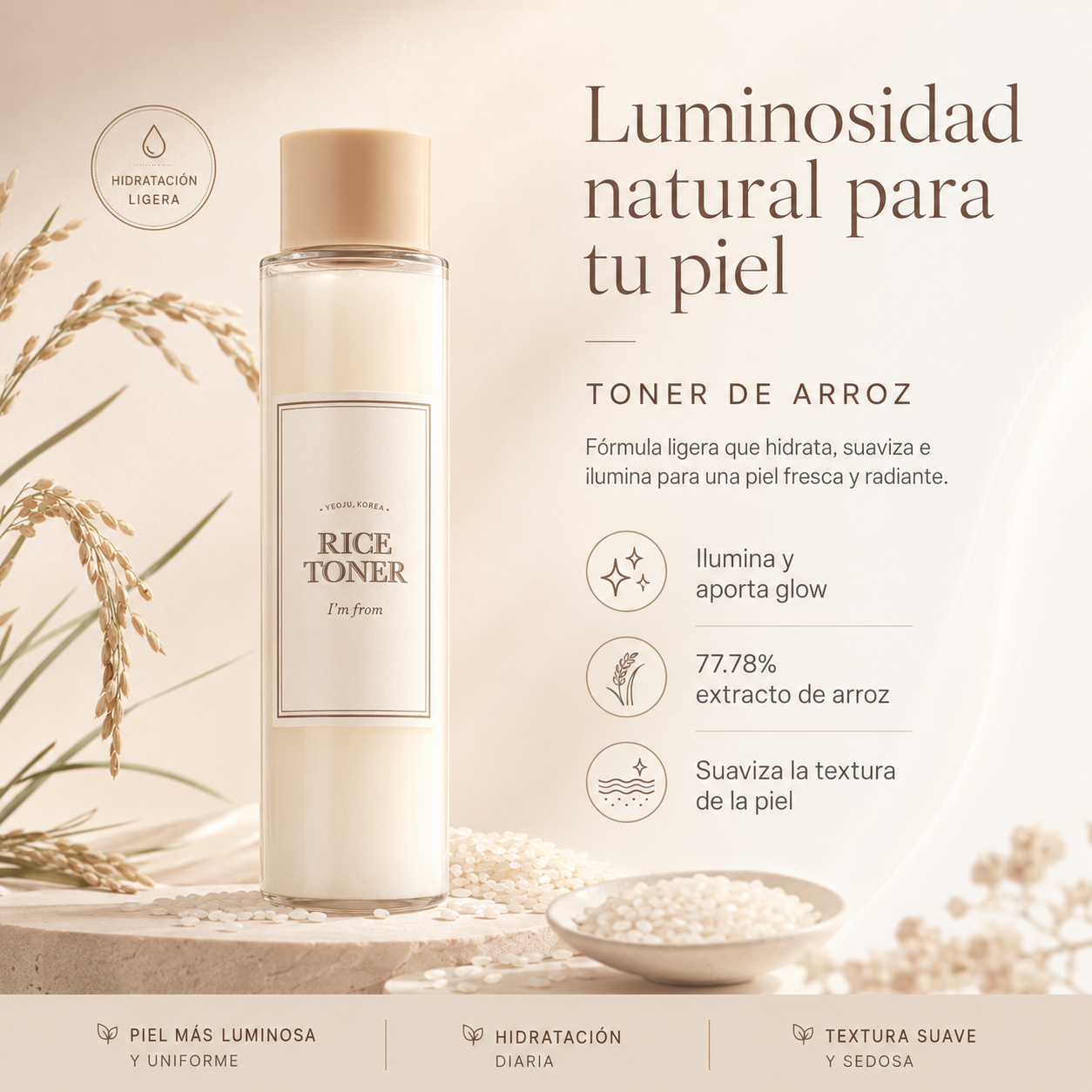 Rice Toner™ | Skincare Coreano | Tonico Facial De Arroz