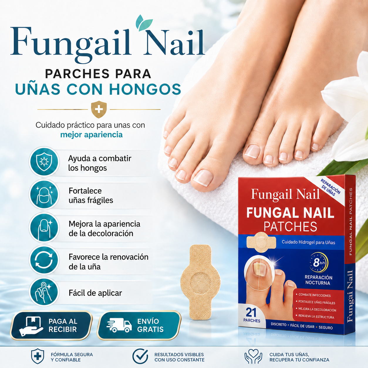 Fungail Nail™ | Parche Para Hongos | Mejora el aspecto de uñas dañadas