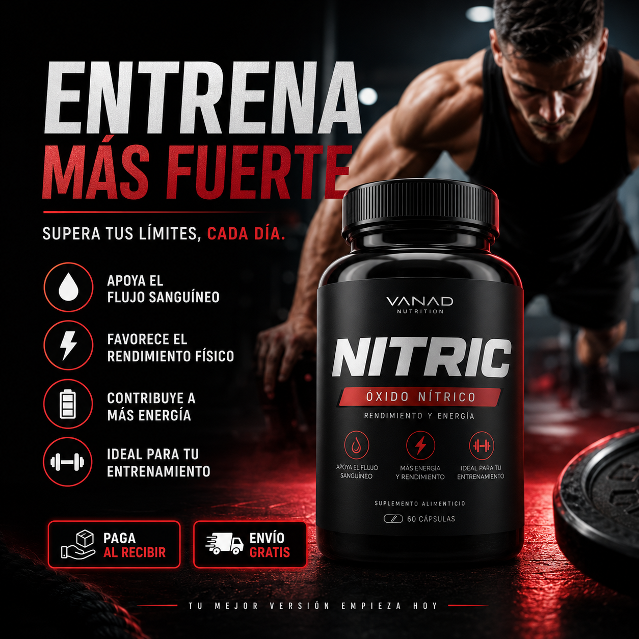 Nitric™ | Suplemento Oxido Nitrico | Mejor rendimiento muscular
