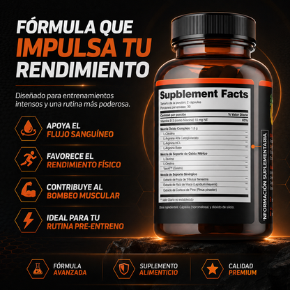 Nitric™ | Suplemento Oxido Nitrico | Mejor rendimiento muscular