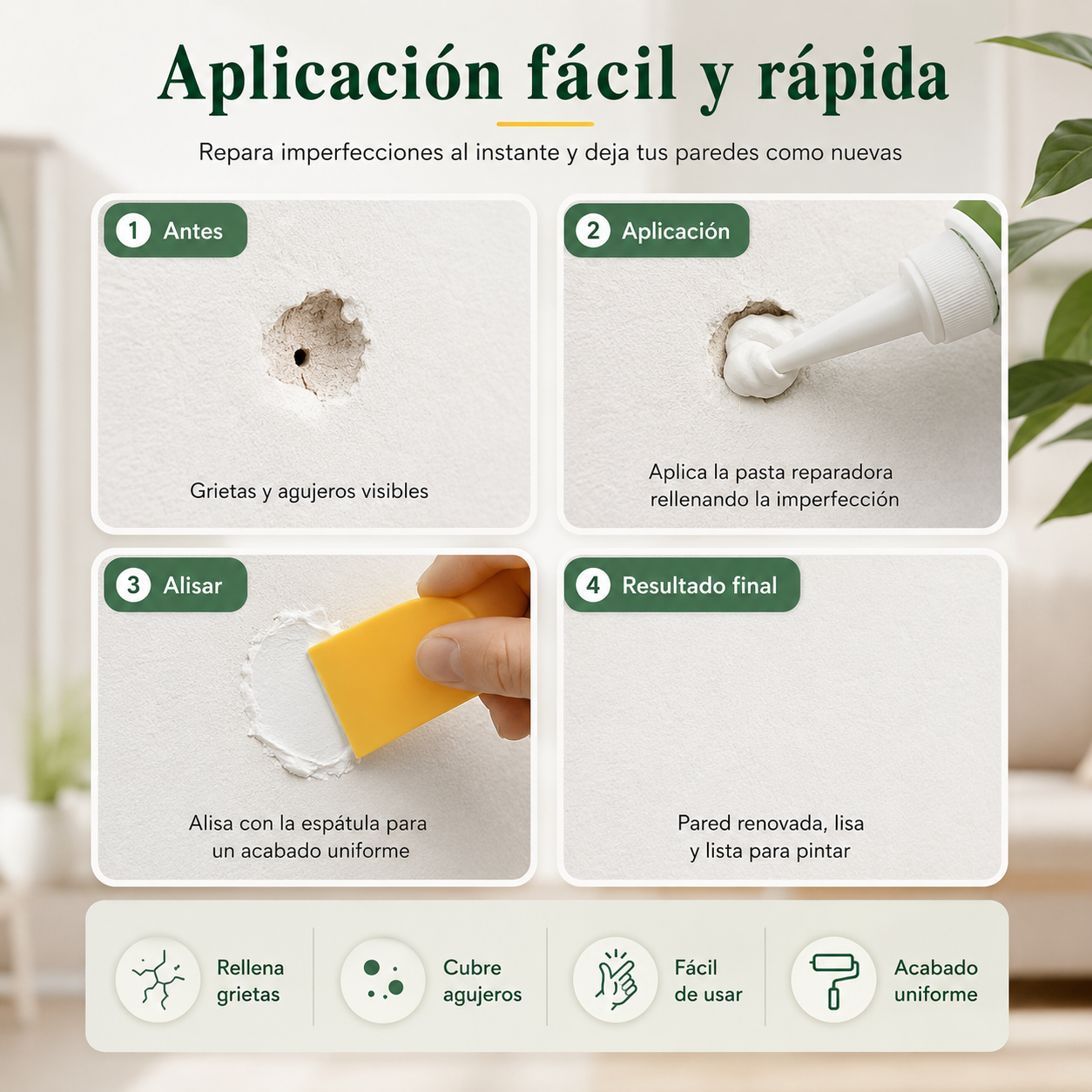 WallFix™ | Pasta repara paredes | Repara Grietas al Instante