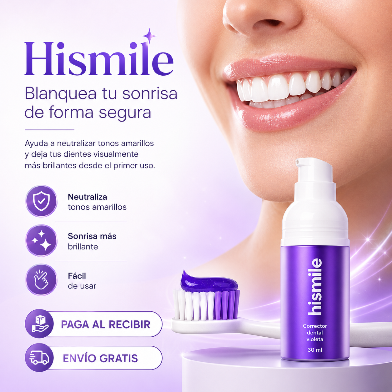 Hismile™ | Sérum Corrector de Color V34 | Brillo Instantáneo para tus Dientes