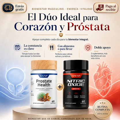 Snap Supplements | Soporte para la Salud de la Próstata | Combo de Mejora con Óxido Nítrico