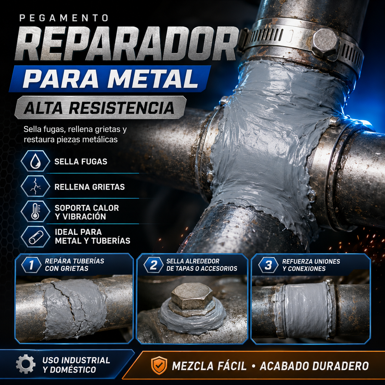 Pegamento Industrial A Y B | Reparacion Metales Soldadura Fría