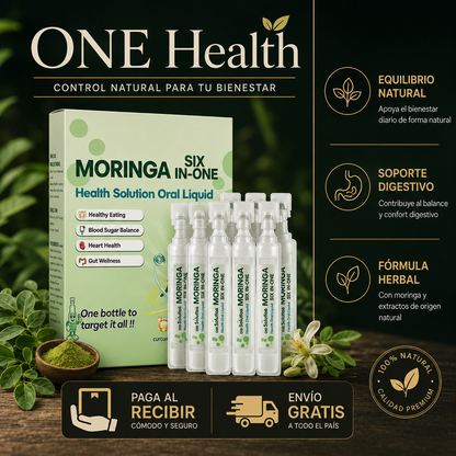 ONE Health Moringa 6 en 1 | Baja y Equilibra los Niveles de Azúcar en la Sangre Naturalmente