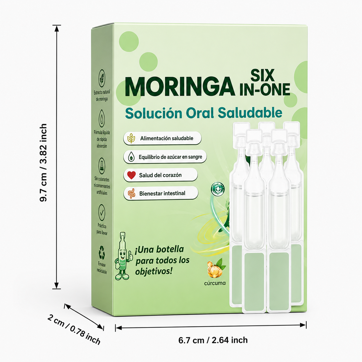 ONE Health Solution líquido bucal, solución oral, soporte antioxidante, contiene moringa, esencia de hierbas