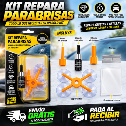 Windshield | Kit Reparador de Parabrisas | Restaura Grietas, Rayones Fácilmente