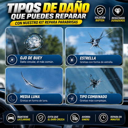 Windshield | Kit Reparador de Parabrisas | Restaura Grietas, Rayones Fácilmente