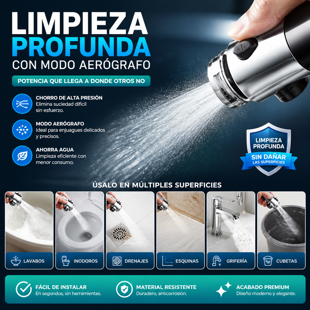 Aquira™ | Ducha Masaje | Incluye todo