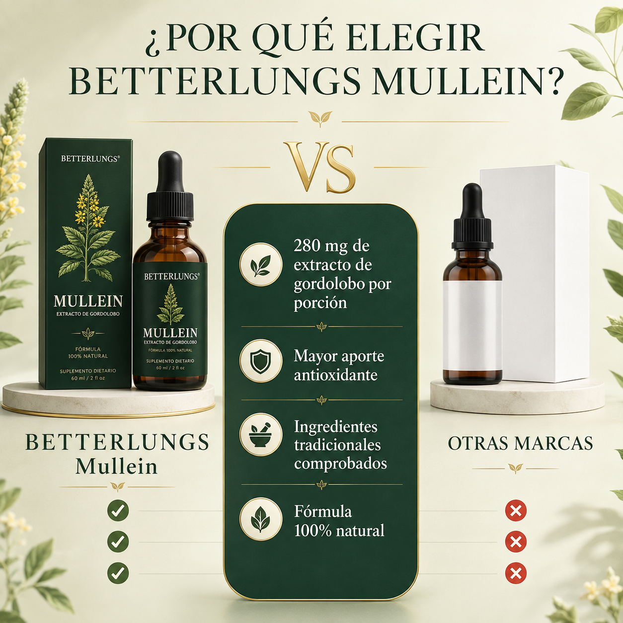 Mullein | Gotas Extracto De Gordolobo | Limpieza Pulmones