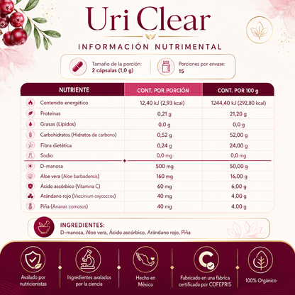 Uri Clear™ | Suplemento | Apoyar la limpieza del tracto urinario