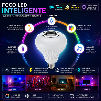 SonicBulb™ | Foco Musical | Ambienta cualquier espacio