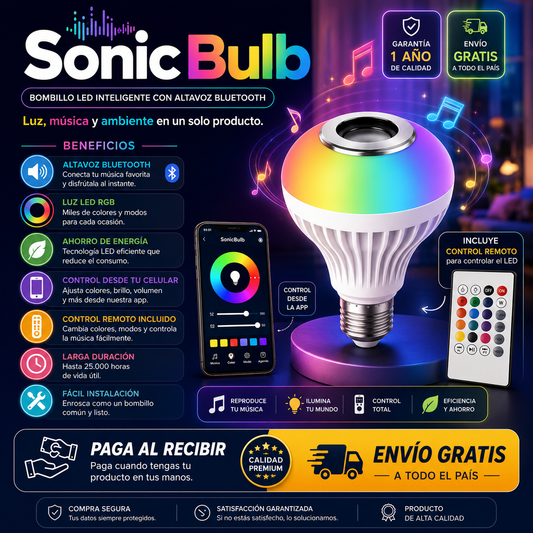 SonicBulb™ | Foco Musical | Ambienta cualquier espacio