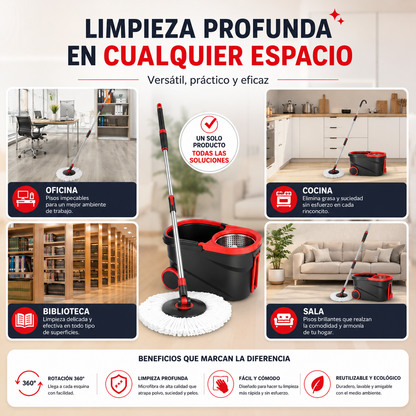 GiroFlex™ | Trapeador giratorio | Limpieza 360°.