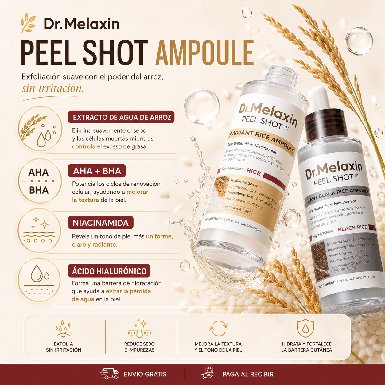 Dr.Melaxin | Peel Shot Ampoule de Arroz Duo Set