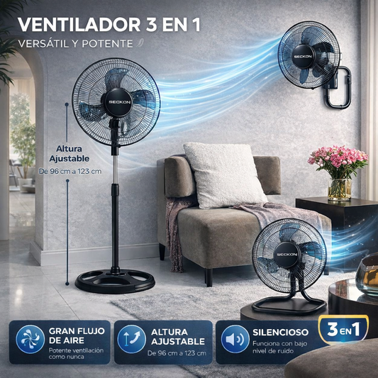 VentiMax | Ventilador de Pedestal 3 en 1