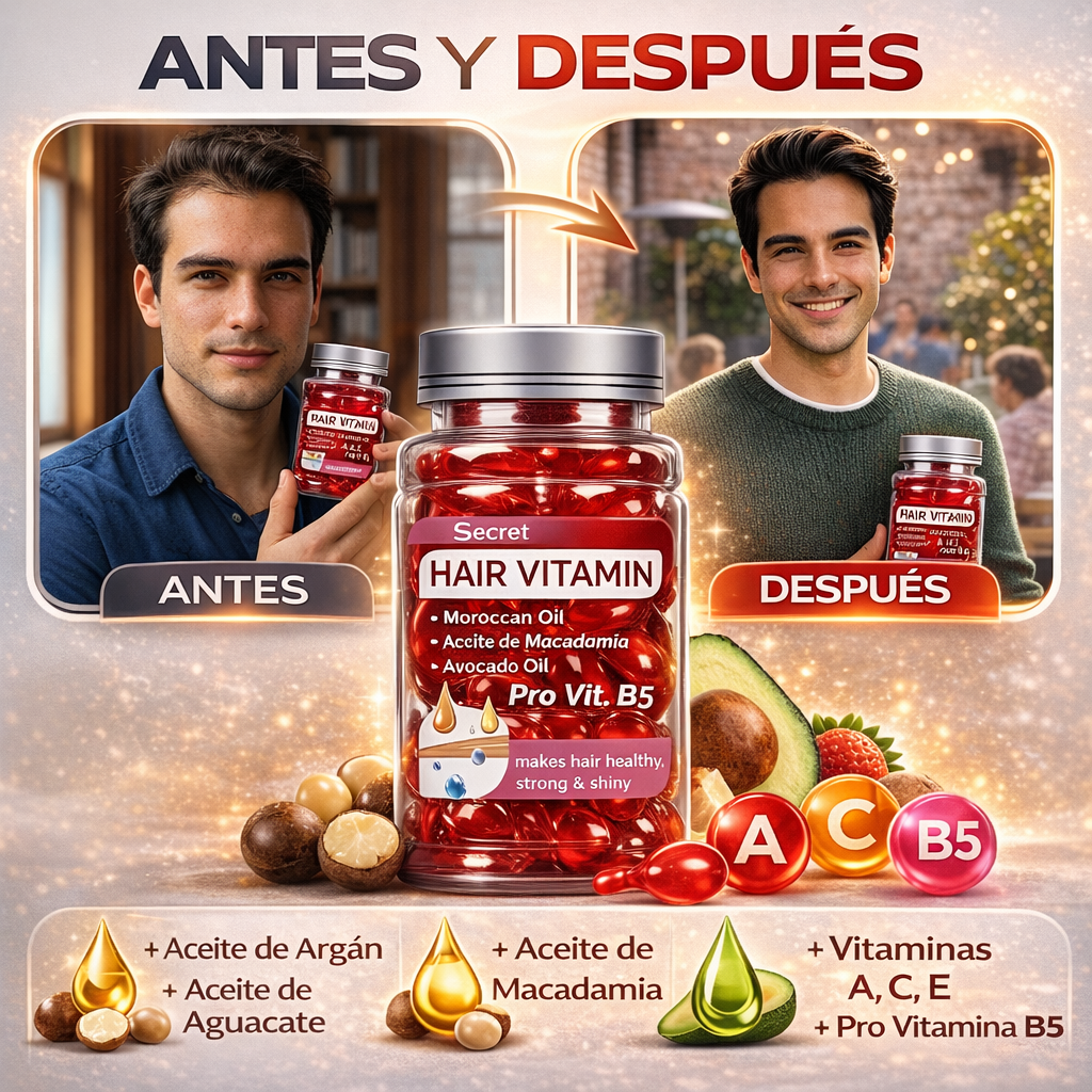 Hair Vitamin™ | 30 Cápsulas + 10 de Regalo | Para Hombre y Mujer