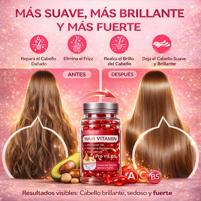 Hair Vitamin™ | 30 Cápsulas + 10 de Regalo | Para Hombre y Mujer