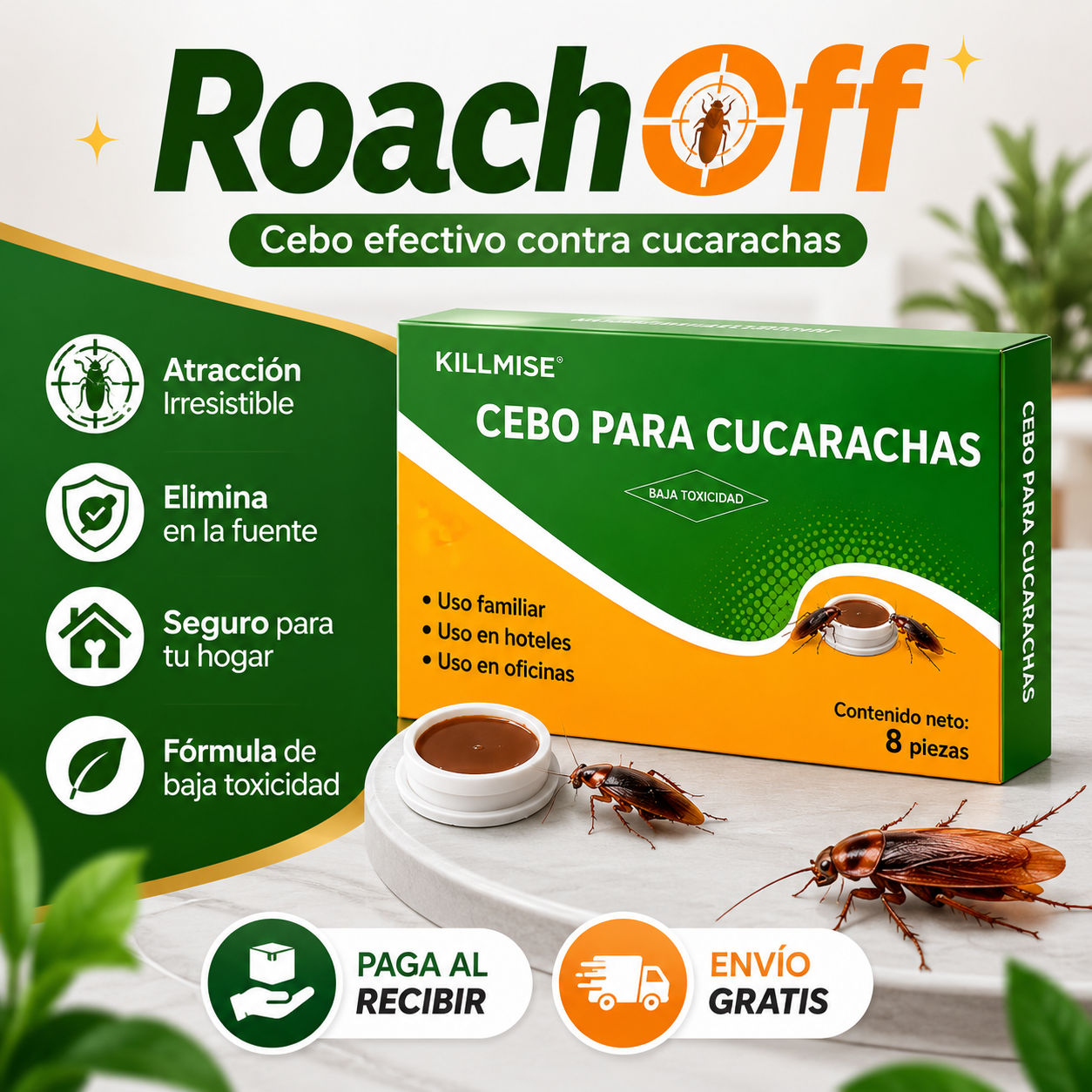 RoachOff™ | Repelente De Cucarachas | Protege tu hogar